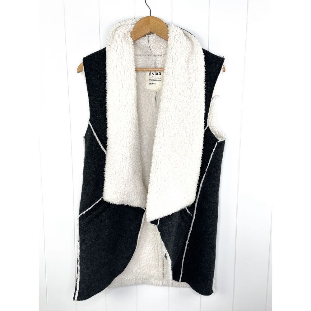 Dylan Faux Fur Dark Great‎ Shearling Vest Size M